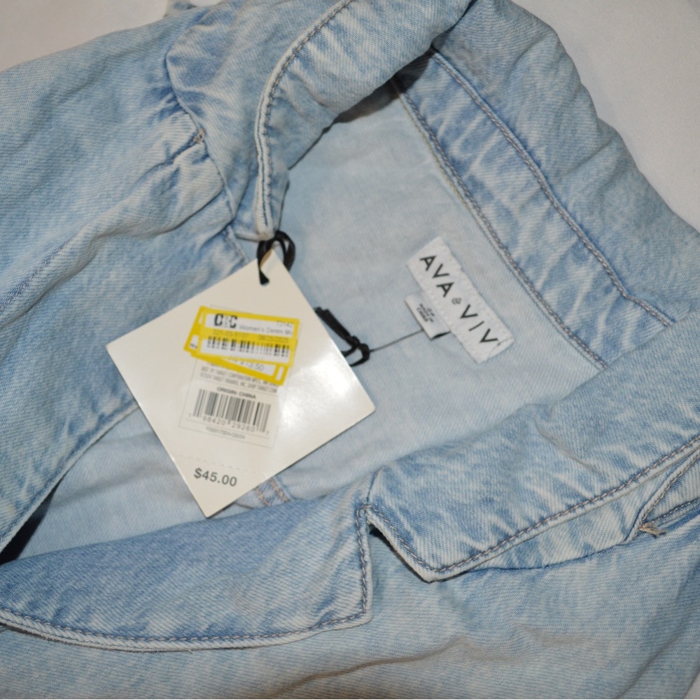 Ava & Viv Denim Midi A-Line Button Down Dress - 24 - Picture 8 of 9